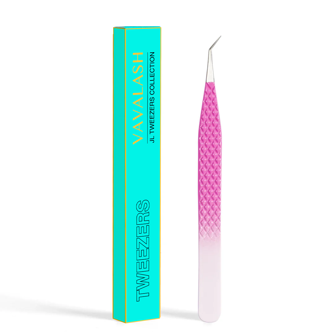 VJ-04 Ombre Pink-White Professional Eyelash Extensions Tweezer 