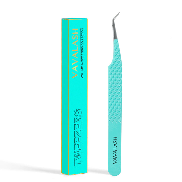 VG-03 Fiber Tip Blue Coated 45°-Deg Volume Eyelash Extensions Tweezers - VAVALASH