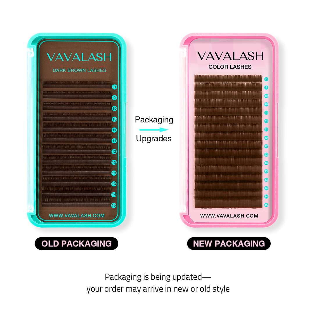 Premium Dark Brown Colored Volume Eyelash Extensions