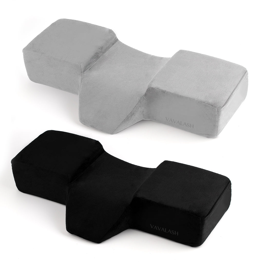 Ergonomic lash pillow for eyelash extensions, memory foam cushion with adjustable strap for lash artists