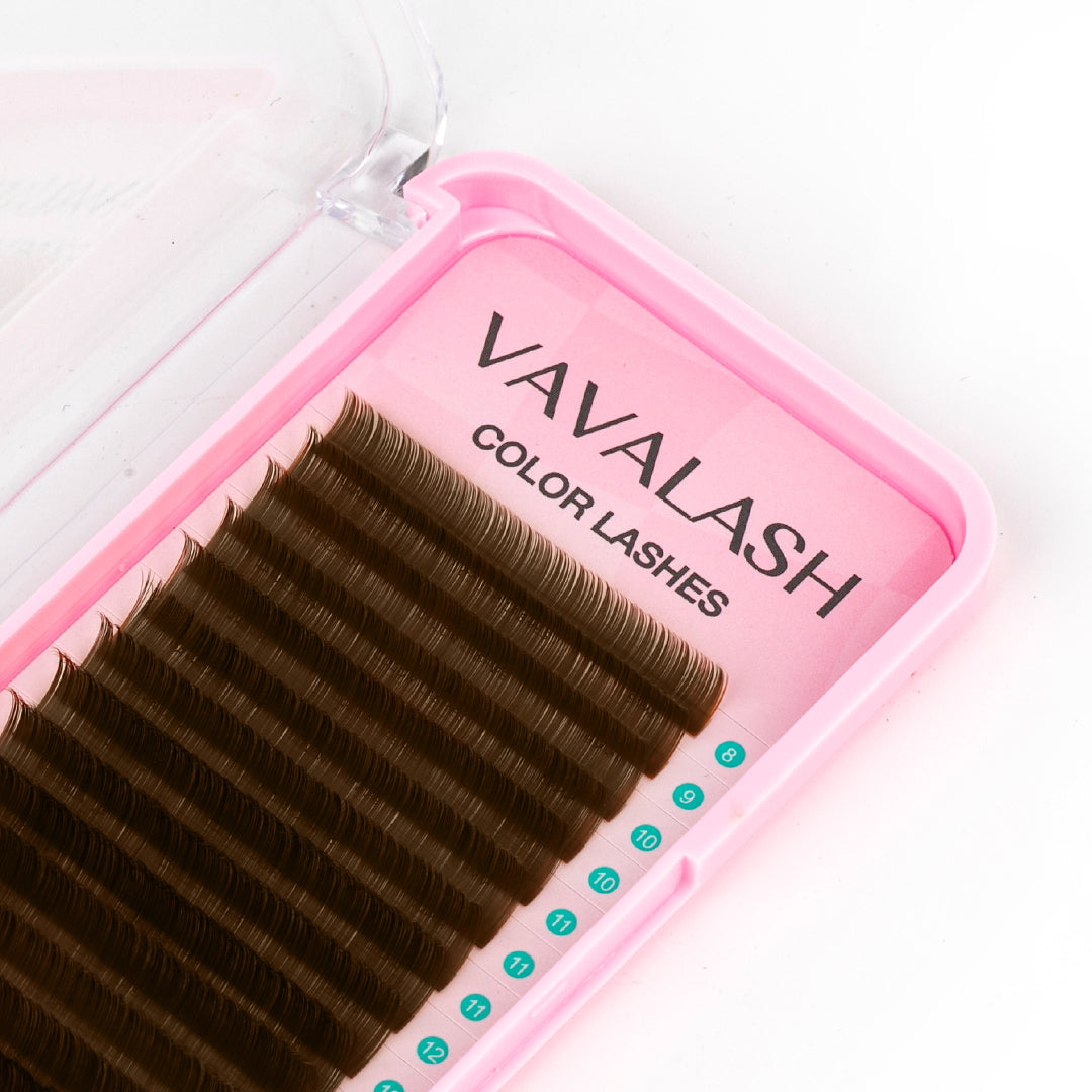 Premium Dark Brown Colored Volume Eyelash Extensions