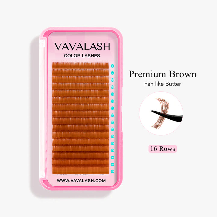 Premium Brown Colored Volume Eyelash Extensions 0.07mm