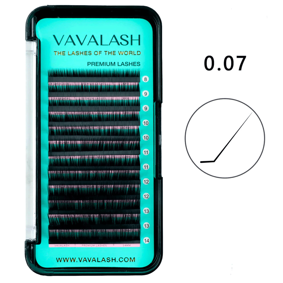 Volume Premium Eyelash Extensions 0.07mm L/LC Curl - VAVALASH