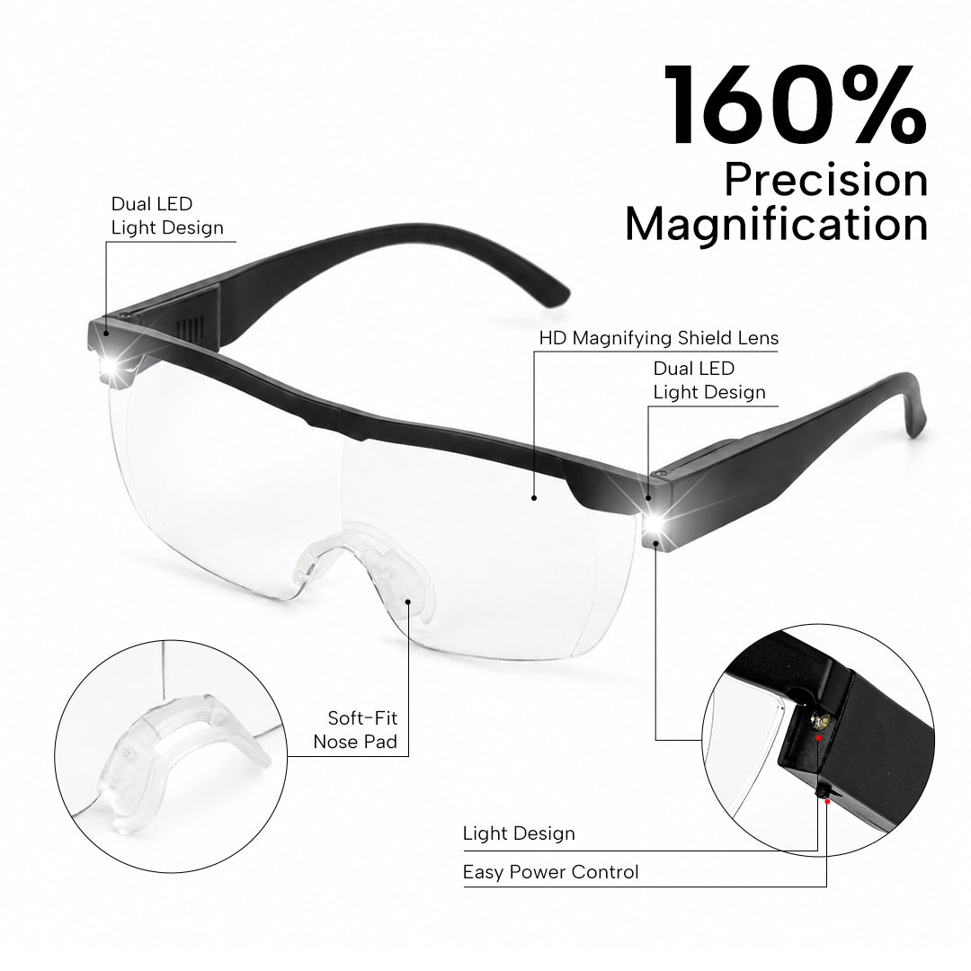 LED Magnifying Glasses with Light for Lash Extensions (1.6x / 1.8x)
