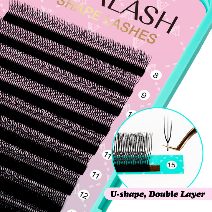 U-Shape Double Layer 3D W Lashes