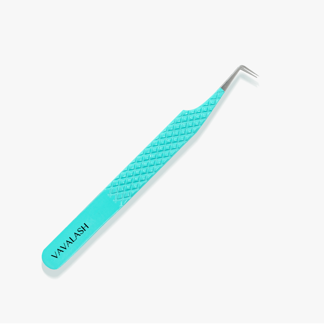 VG-01 Fiber Tip 90°-Deg Light Blue Coated Tweezers