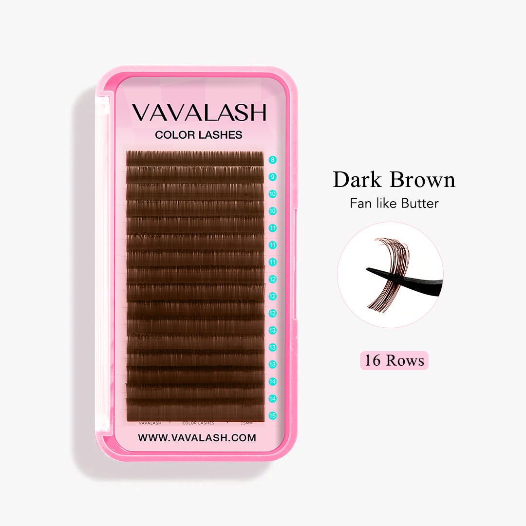 Premium Dark Brown Colored Volume Eyelash Extensions