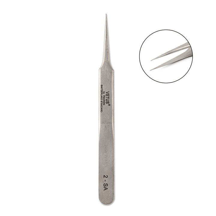 Tweezers 2-SA Straight Tweezers for Professional Eyelash Extension - VAVALASH