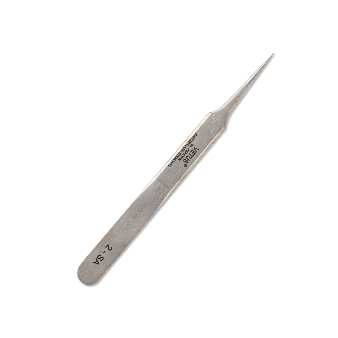 Tweezers 2-SA Straight Tweezers for Professional Eyelash Extension - VAVALASH