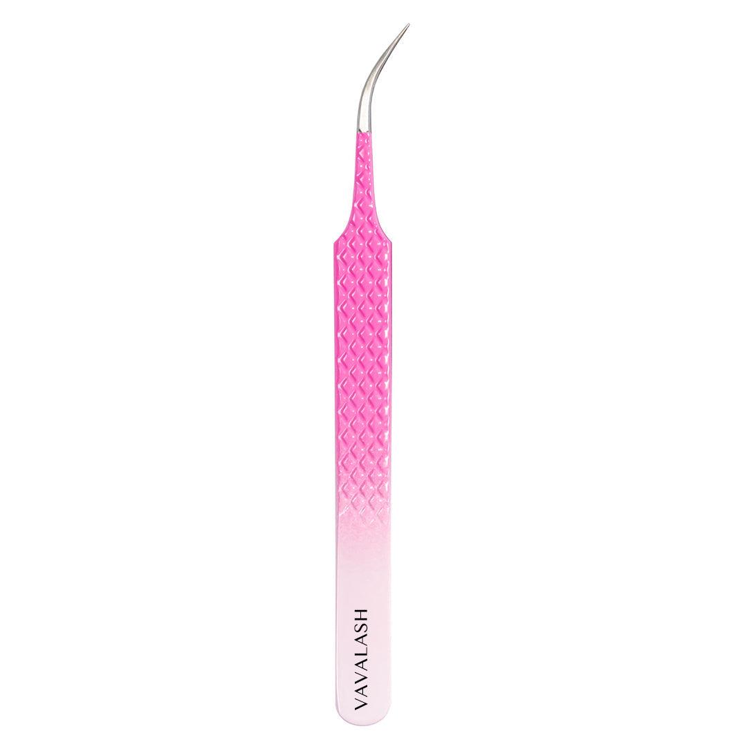 VJ-02 Ombre Pink-White Professional Eyelash Extensions Tweezer