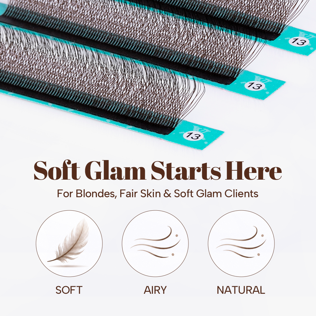 Dark Brown W-Shape 3D Volume Premade Fan