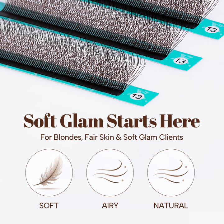 Dark Brown W-Shape 3D Volume Premade Fan