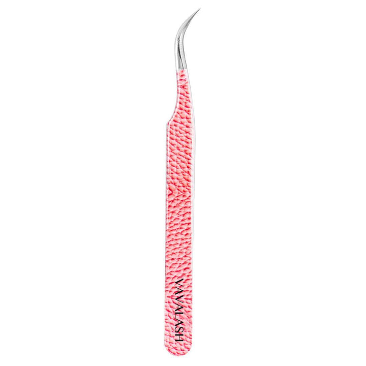 VD-04 Pink Leather Pattern Professional Eyelash Extensions Tweezer