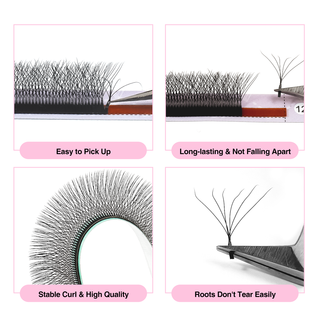 W-Shape 6D Volume Premade Fan Lash Extensions - VAVALASH