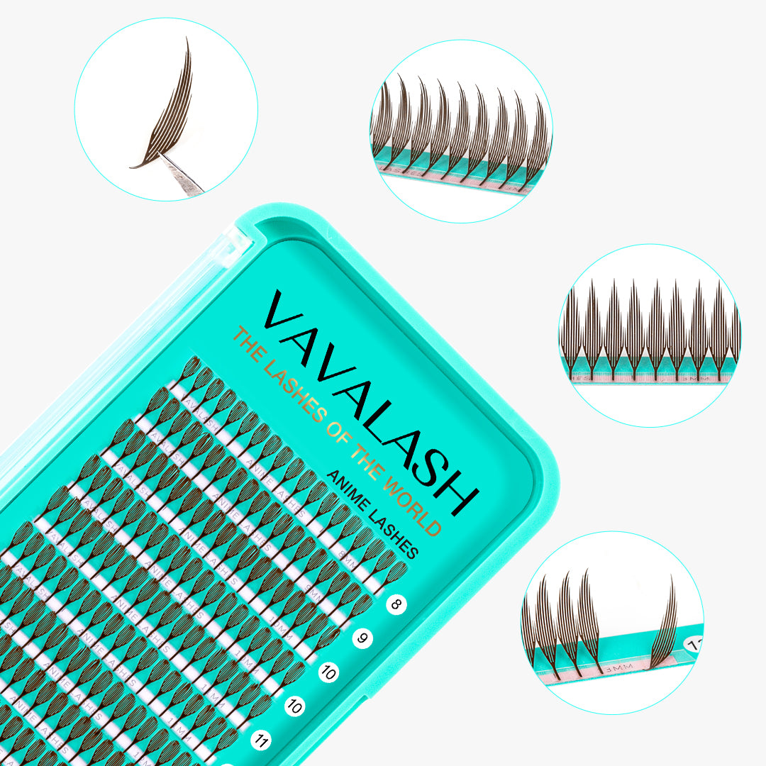0.07MM Dark Brown Wispy Anime Lashes