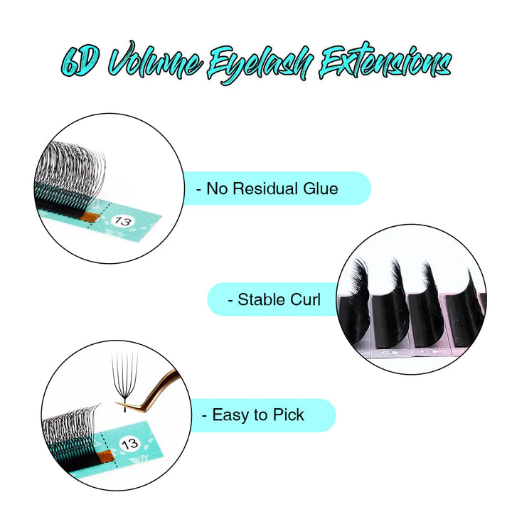 0.07MM U-Shape W 6D Volume Lashes