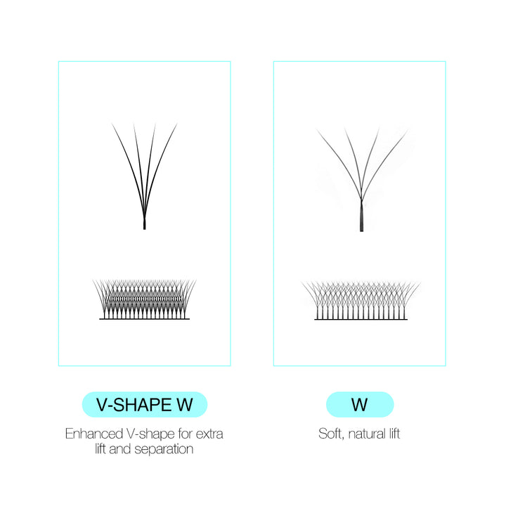 Narrow 4D V-Shape W Volume Lashes 0.07MM