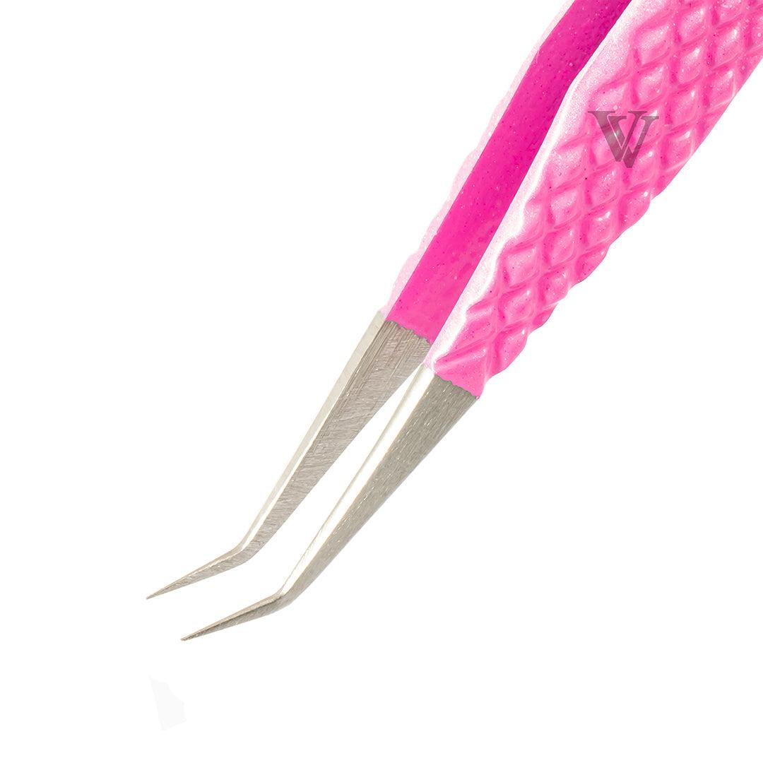 VJ-04 Ombre Pink-White Professional Eyelash Extensions Tweezer