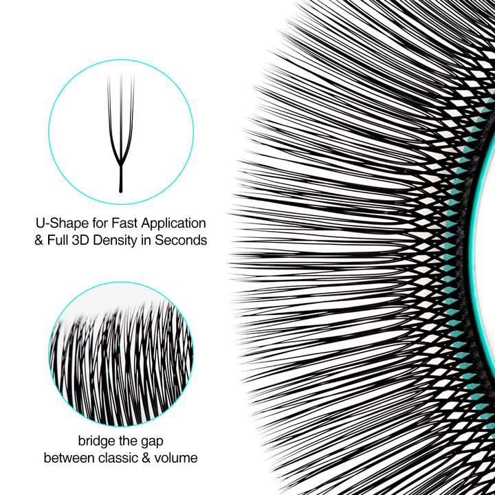 U-Shape Double Layer 3D W Lashes