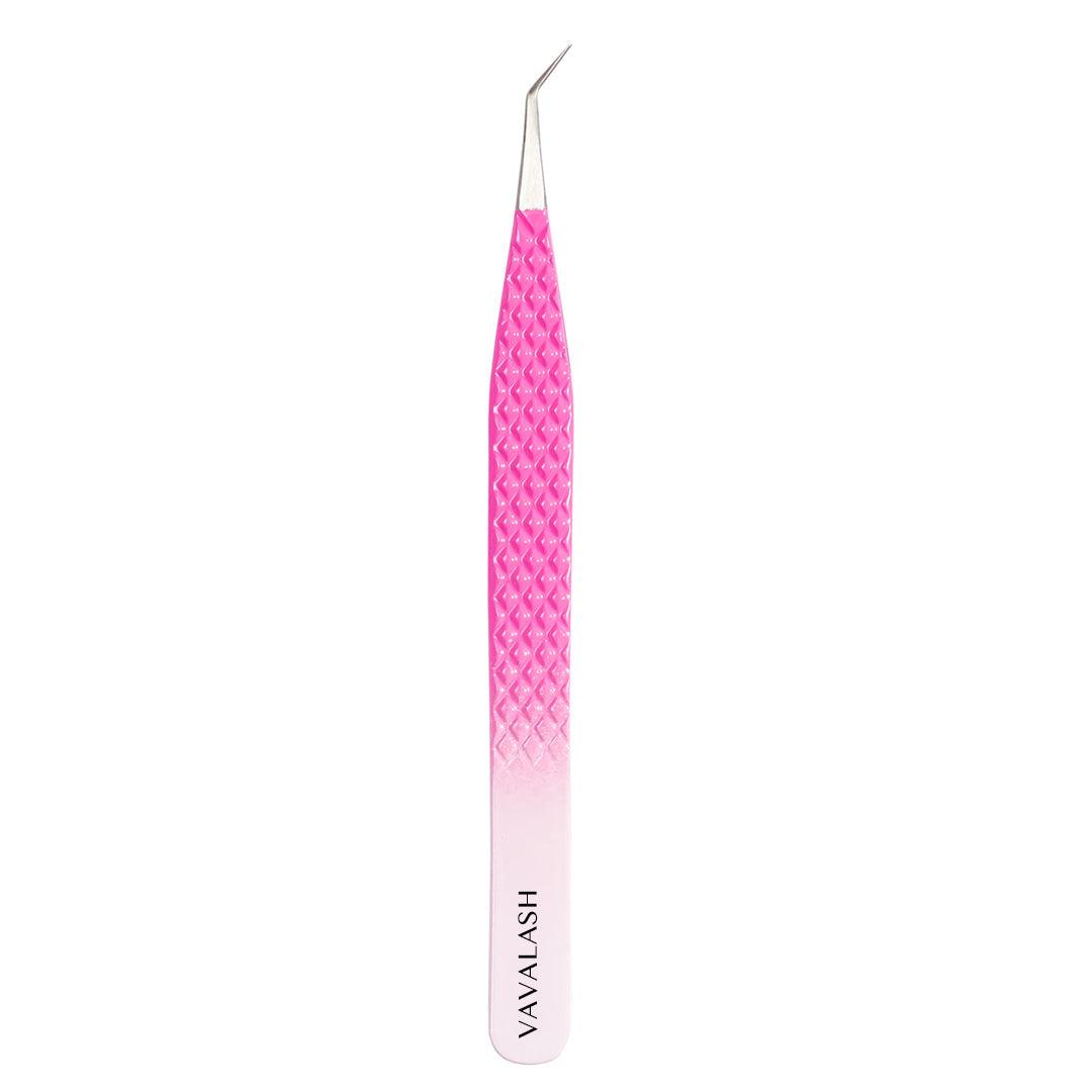 VJ-04 Ombre Pink-White Professional Eyelash Extensions Tweezer