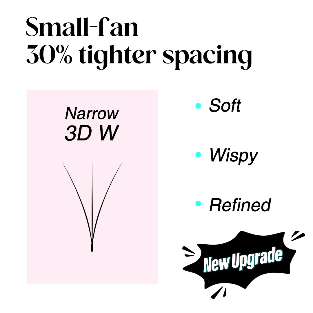 Narrow 3D V-Shape W Volume Lashes 0.07MM