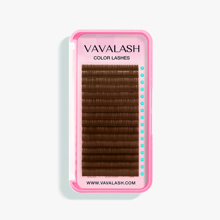 Premium Dark Brown Colored Volume Eyelash Extensions