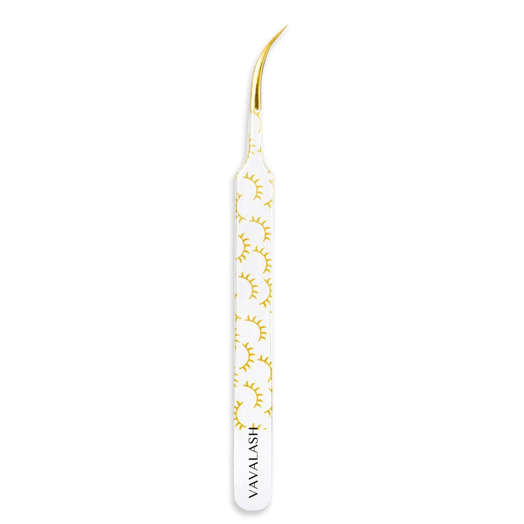 VB-03 White Colored Lash Tweezer With Lash Print for Eyelash Extension