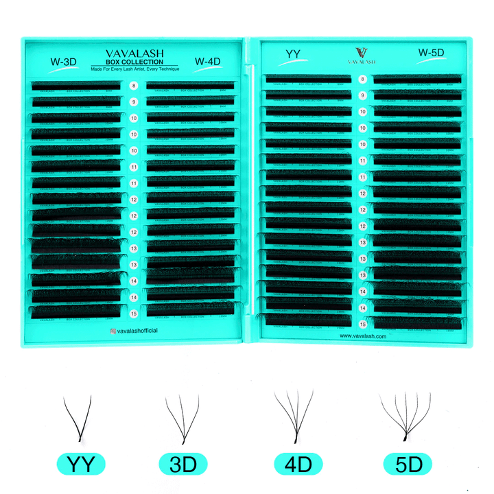 YY Lashes + W Shaped Premade Volume Fans LASHBOOK