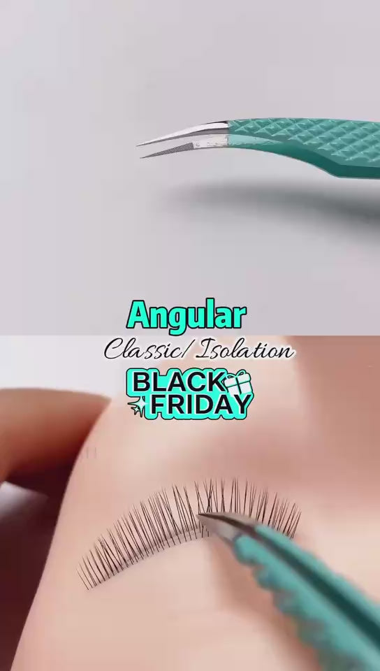 VA-06 Black Fiber Isolation Tweezers for Volume Eyelash Extensions