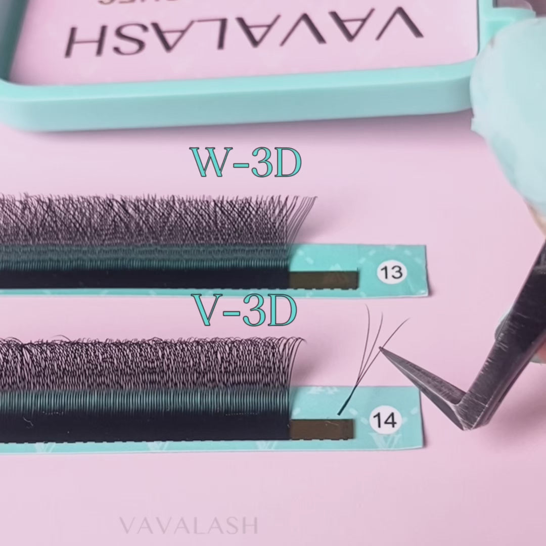 Narrow 3D V-Shape W Volume Lashes 0.07MM