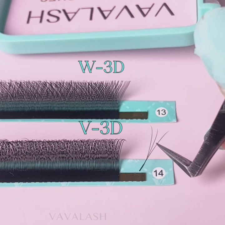 Narrow 3D V-Shape W Volume Lashes 0.07MM