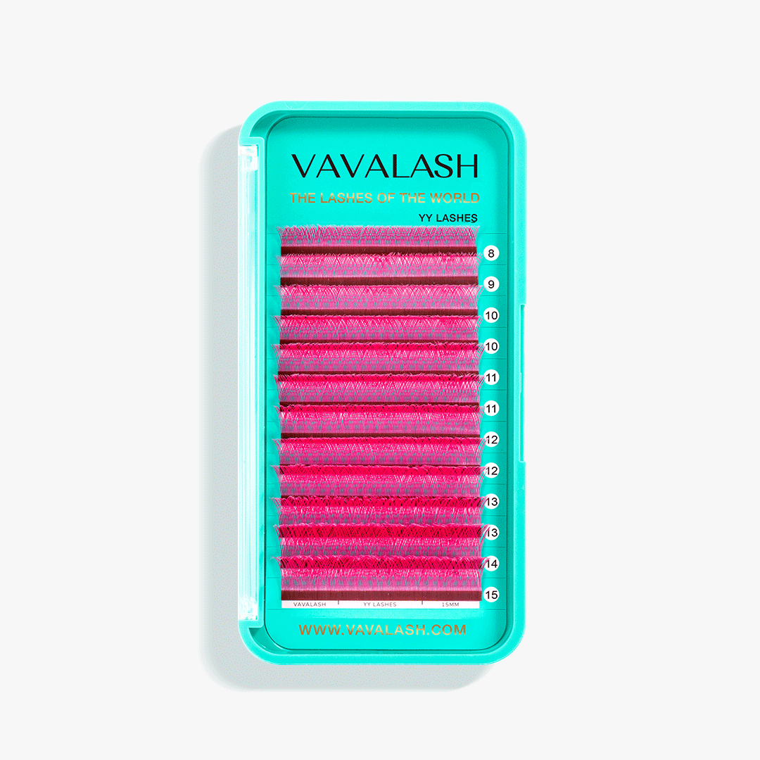Colored YY Lash Extensions Volume Premade Fan-Pink
