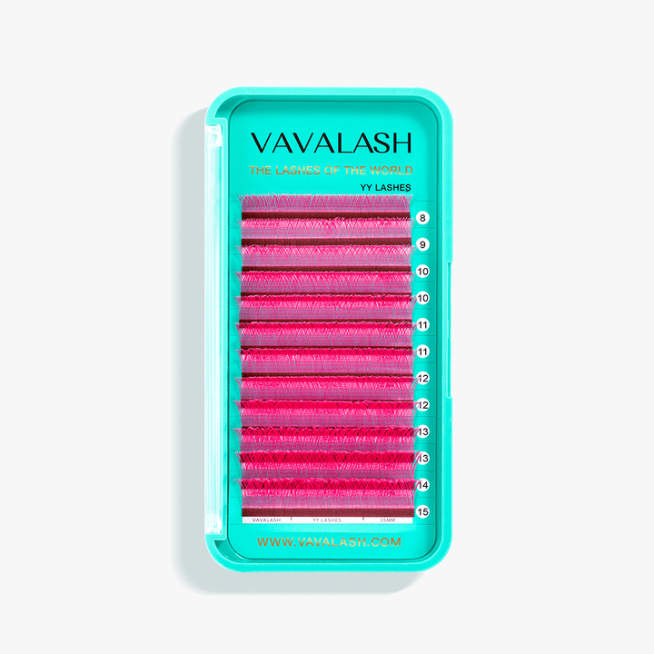 Colored YY Lash Extensions Volume Premade Fan-Pink