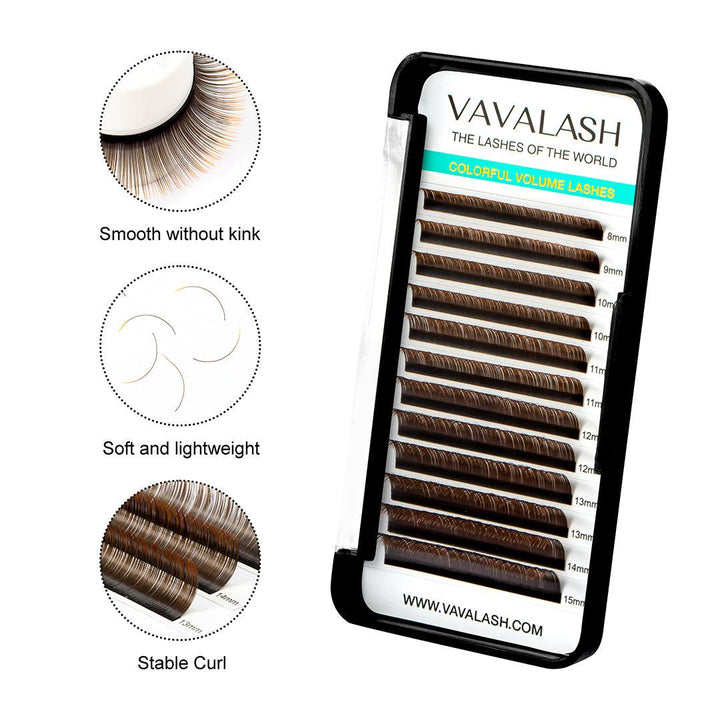 Ombre Colored Lash Individual Premium Eyelash Extensions 0.07mm - VAVALASH