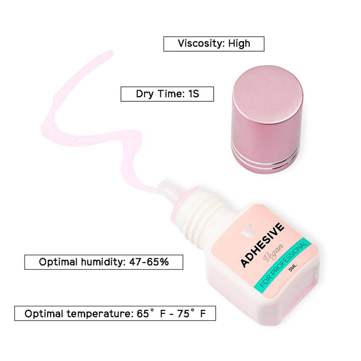 Pink Color Vegan Lash Extension Adhesive 5ml