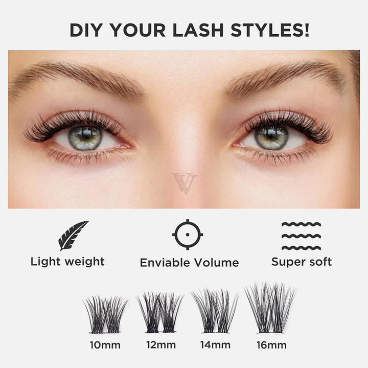 Individual Cluster DIY Lashes 72 PCS 8-16 Mixed Length Style 004