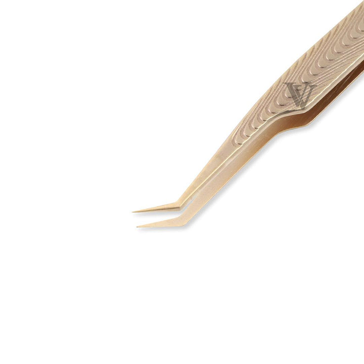 VF-02 Champagne Gold Volume Lash Tweezers - VAVALASH